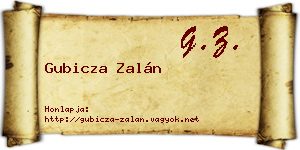 Gubicza Zalán névjegykártya